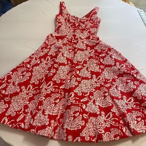 Fiori Di Zucca Red White Paisley Dress Size 2